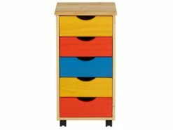 Caisson De Bureau LAGOS Meuble De Rangement Sur Roulettes Avec 5 Tiroirs, En Pin Massif Lasuré Multicolore Jaune Rose Et Bleu 7 Caisson De Bureau LAGOS Meuble De Rangement Sur Roulettes Avec 5 Tiroirs, En Pin Massif Lasuré Multicolore Jaune Rose Et Bleu -mobilier de bureau Shop meuble bureau 12852317