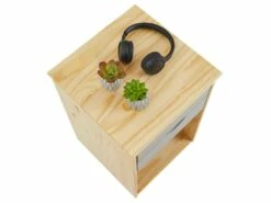 Caisson De Bureau KANO, Meuble De Rangement Sur Roulettes Avec 2 Tiroirs Et 1 Niche, En Pin Massif Naturel Et Gris -mobilier de bureau Shop meuble bureau 12852509