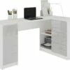 BALAUR - Bureau Informatique D'angle - 155x85x77 Cm - 3 Tiroirs - Table Ordinateur