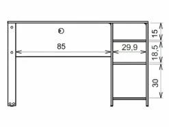 Bureau Gamer 1 Caisson 1 Pied Ouvert Noyer -mobilier de bureau Shop meuble bureau 12928467