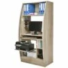 Armoire Informatique Galbée 80 Cm Chêne 6 Niches