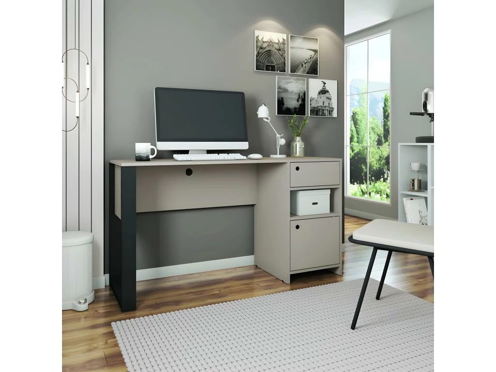 Bureau Gamer 1 Caisson 1 Tiroir Taupe 2 Bureau Gamer 1 Caisson 1 Tiroir Taupe – Image 2