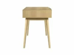 Bureau Avec 1 Tiroir - Decor Chene Et Vert - Pieds En Bois Massif - L 120 X P 55 X H 75 Cm - GARDENIA -mobilier de bureau Shop meuble bureau 13011653
