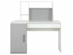 Bureau Avec Rangements Iséo Blanc Et Gris Clair
