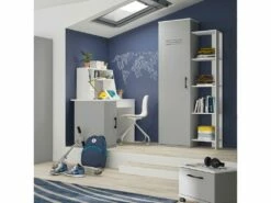 Bureau Avec Rangements Iséo Blanc Et Gris Clair -mobilier de bureau Shop meuble bureau 13069643