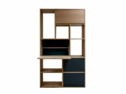 Composition Secrétaire Chêne Naturel Massif Et Laqué, 2 Tiroirs, 1 Abattant, 1 Relevant - 108L X 38P -mobilier de bureau Shop meuble bureau 13135517