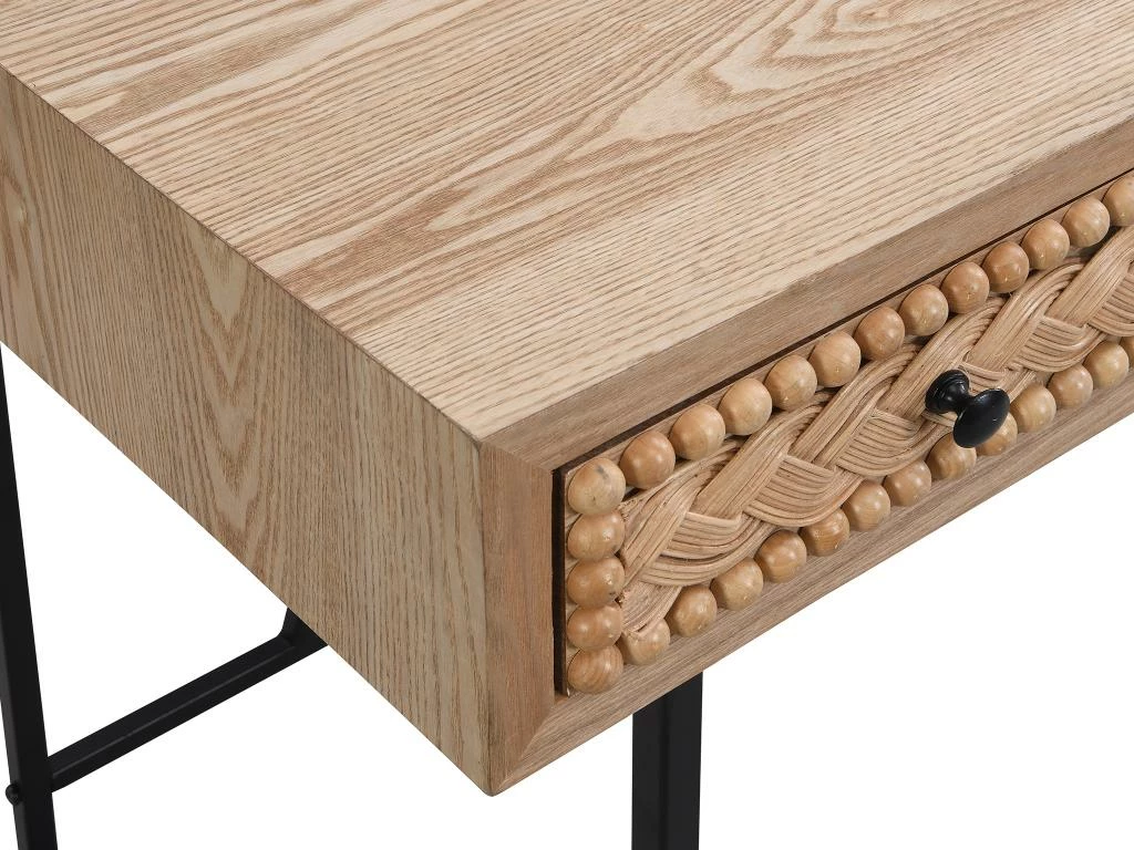 Bureau Avec 3 Tiroirs - MDF Et Métal - Coloris : Naturel Et Noir - AKIVI 6 Bureau Avec 3 Tiroirs - MDF Et Métal - Coloris : Naturel Et Noir - AKIVI – Image 6