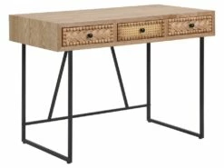 Bureau Avec 3 Tiroirs - MDF Et Métal - Coloris : Naturel Et Noir - AKIVI 11 Bureau Avec 3 Tiroirs - MDF Et Métal - Coloris : Naturel Et Noir - AKIVI -mobilier de bureau Shop meuble bureau 13226669