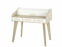 Bureau Dos D'âne Vintage Rideau Blanc - Nombre De Tiroirs: 3 Tiroirs