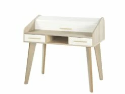 Bureau Dos D'âne Vintage Rideau Blanc - Nombre De Tiroirs: 2 Tiroirs