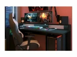 Bureau Gaming LED - Grande Zone De Jeu - Noir - L 152 X P 61,5 X H 86,7 Cm - GAMER -mobilier de bureau Shop meuble bureau 13434533