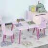 Ensemble Table Et Chaises Enfant Design Princesse Motif Château Bois Pin MDF Rose
