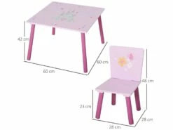 Ensemble Table Et Chaises Enfant Design Princesse Motif Château Bois Pin MDF Rose -mobilier de bureau Shop meuble bureau 13884557