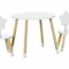 Ensemble Table Et Chaises Enfant Design Scandinave Motif étoile Bois Pin MDF Blanc