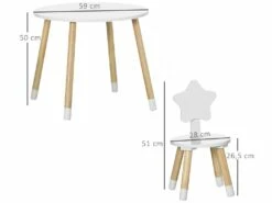 Ensemble Table Et Chaises Enfant Design Scandinave Motif étoile Bois Pin MDF Blanc 11 Ensemble Table Et Chaises Enfant Design Scandinave Motif étoile Bois Pin MDF Blanc -mobilier de bureau Shop meuble bureau 13885223