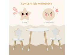 Ensemble Table Et Chaises Enfant Design Scandinave Motif étoile Bois Pin MDF Blanc 14 Ensemble Table Et Chaises Enfant Design Scandinave Motif étoile Bois Pin MDF Blanc -mobilier de bureau Shop meuble bureau 13885229