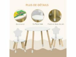 Ensemble Table Et Chaises Enfant Design Scandinave Motif étoile Bois Pin MDF Blanc 15 Ensemble Table Et Chaises Enfant Design Scandinave Motif étoile Bois Pin MDF Blanc -mobilier de bureau Shop meuble bureau 13885231