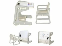 HOMCOM Ensemble Table Et Chaise Pour Enfant - Bureau Enfant Tableau Blanc 2 En 1 - 3 Marqueurs + Brosse Inclus - Rangements - HDPE Gris Beige -mobilier de bureau Shop meuble bureau 13885297