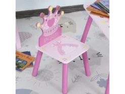 HOMCOM Ensemble Table Et Chaises Enfant Design Princesse Motif Couronne Bois Pin MDF Rose -mobilier de bureau Shop meuble bureau 13885333