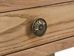 Bureau Console Avec 3 Tiroirs - MDF Et Métal - Naturel Et Doré - DEYAM -mobilier de bureau Shop meuble bureau 14023419