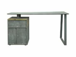 Bureau 1 Porte 1 Tiroir - Decor Bois Blanc Et Gris - L 140 X P 60 X H 75 - COLOGNE -mobilier de bureau Shop meuble bureau 14110399