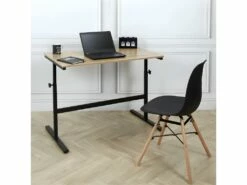 Bureau Réglable "Austin" 100cm Naturel & Noir -mobilier de bureau Shop meuble bureau 14183885