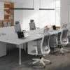 Bureau Bench 6 Personnes - Blanc - L140 Cm - DOWNTOWN