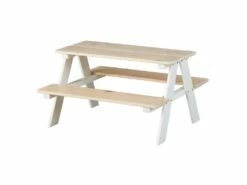 Table & Banc Enfant "Henning" 90cm Blanc & Naturel
