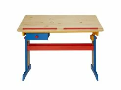 Bureau Enfant écolier Junior FLEXI Table à Dessin Réglable En Hauteur Et Pupitre Inclinable Avec 1 Tiroir En Pin Lasuré Multicolore -mobilier de bureau Shop meuble bureau 14456073