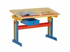Bureau Enfant écolier Junior FLEXI Table à Dessin Réglable En Hauteur Et Pupitre Inclinable Avec 1 Tiroir En Pin Lasuré Multicolore -mobilier de bureau Shop meuble bureau 14456075