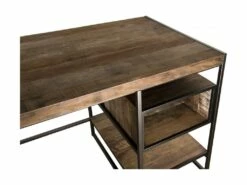 ALIDA - Bureau Marron 1 Niche Et 1 Tablette Teck Recyclé Acacia Mahogany Recyclé Et Métal Noir -mobilier de bureau Shop meuble bureau 14659663