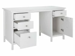 Bureau ALBANE - 4 Tiroirs - 1 Porte - Pin Blanc -mobilier de bureau Shop meuble bureau 14819423
