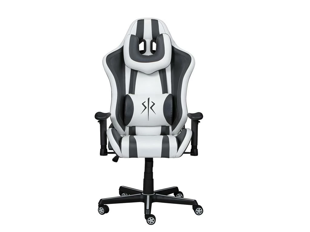 MARIO - Pack Bureau Gamer Et Fauteuil Simili Blanc Et Noir 5 MARIO - Pack Bureau Gamer Et Fauteuil Simili Blanc Et Noir – Image 5