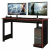 Bureau Gamer Noir Et Rouge 136 Cm