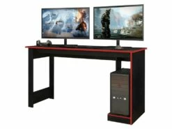Bureau Gamer Noir Et Rouge 136 Cm