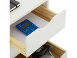 Caisson De Bureau LAGOS Meuble De Rangement Sur Roulettes Avec 5 Tiroirs, En Pin Massif Lasuré Blanc -mobilier de bureau Shop meuble bureau 15752603