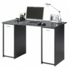 Bureau Noir 2 Caissons à Rideau 120 Cm - Coloris: Blanc