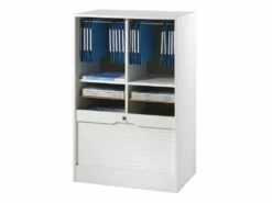 Classeur Double à Rideau Blanc Taille M - KLASS -mobilier de bureau Shop meuble bureau 15965733