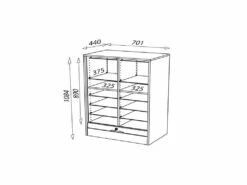 Classeur Double à Rideau Merisier Taille M - KLASS 9 Classeur Double à Rideau Merisier Taille M - KLASS -mobilier de bureau Shop meuble bureau 15965789