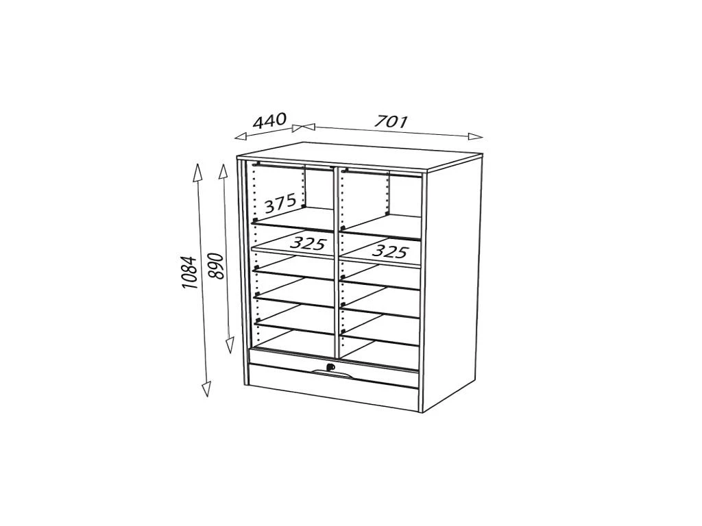 Classeur Double à Rideau Merisier Taille M - KLASS 5 Classeur Double à Rideau Merisier Taille M - KLASS – Image 5