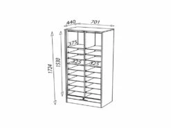Classeur Double à Rideau Hêtre Taille XL - KLASS -mobilier de bureau Shop meuble bureau 15965797