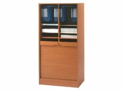 Classeur Double à Rideau Merisier Taille L - KLASS -mobilier de bureau Shop meuble bureau 15965933