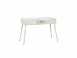 Bureau 3 Tiroirs Bois Clair/Blanc - LINO