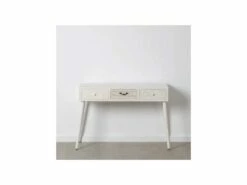 Bureau 3 Tiroirs Bois Clair/Blanc - LINO -mobilier de bureau Shop meuble bureau 17636307