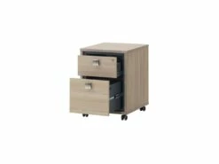 Caisson De Rangement 2 Tiroirs Chêne Clair - ISAURE N°2 -mobilier de bureau Shop meuble bureau 17684919