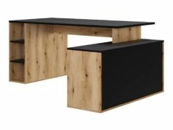 Bureau D'angle En Mélamine Coloris Imitation Chêne Rustique / Noir - Longueur 183 X Profondeur 141 X Hauteur 75 Cm 10 Bureau D'angle En Mélamine Coloris Imitation Chêne Rustique / Noir - Longueur 183 X Profondeur 141 X Hauteur 75 Cm -mobilier de bureau Shop meuble bureau 17700273