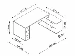 Bureau D'angle En Mélamine Coloris Imitation Chêne Rustique / Noir - Longueur 183 X Profondeur 141 X Hauteur 75 Cm 11 Bureau D'angle En Mélamine Coloris Imitation Chêne Rustique / Noir - Longueur 183 X Profondeur 141 X Hauteur 75 Cm -mobilier de bureau Shop meuble bureau 17700275