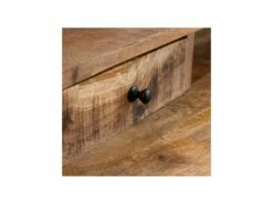 Bureau 2 Tiroirs 1 Niche Bois De Manguier/Métal - LEKNU -mobilier de bureau Shop meuble bureau 17789075