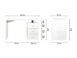 Bureau Avec 3 Tiroirs - MINISTER -mobilier de bureau Shop meuble bureau 18363011