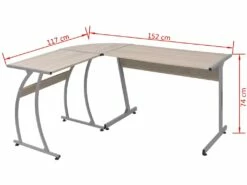 Bureau Table Meuble Travail Informatique Coin En Forme De L Chêne 0502063 -mobilier de bureau Shop meuble bureau 19088807